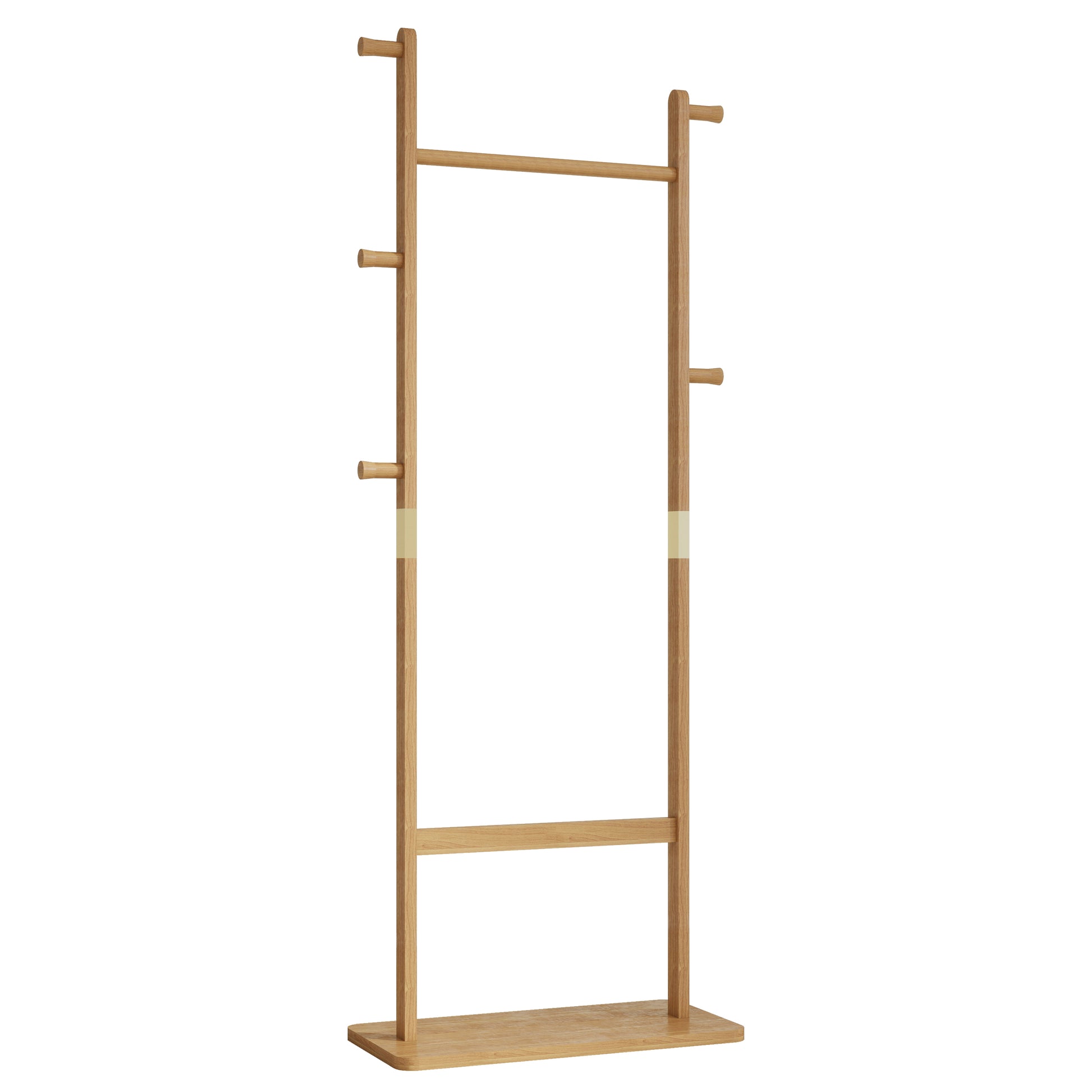 Coat Racks Solid Wood Hanger 23.6* 11*64.1In Solid Environmental Protection Easy To Assemble Beautiful Can Be Placed In The Bedroom Entrance Living Room Burly Wood Natural Wood Wash Light Brown