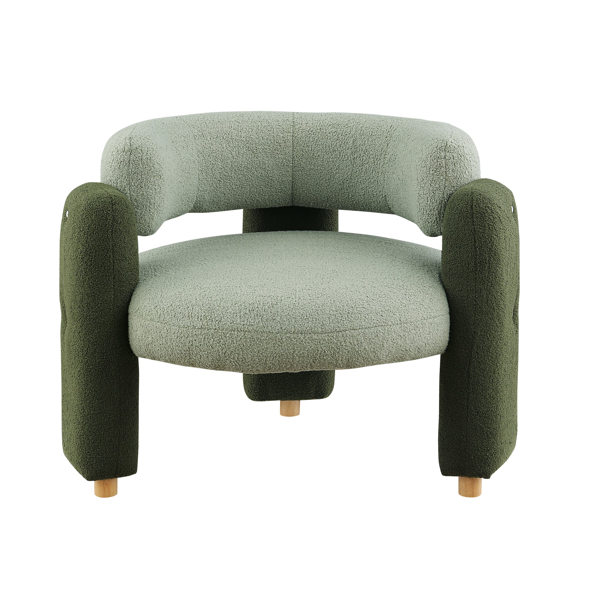 Accent Chair Green Fabric