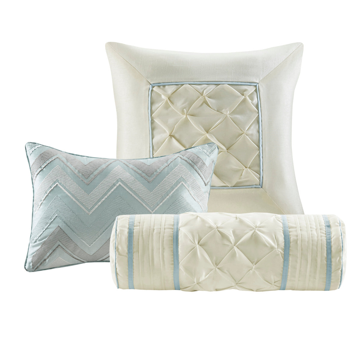 7 Piece Tufted Comforter Set Seafoam Cal King California King Seafoam Polyester