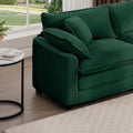 Modern Fabric Living Room Sofa Two Piece Set, Two 2 Seater Sofas With 8 Cushion Upholstery Large Deep Seat Recliner, Green Corduroy Fabric Green Corduroy 4 Seat