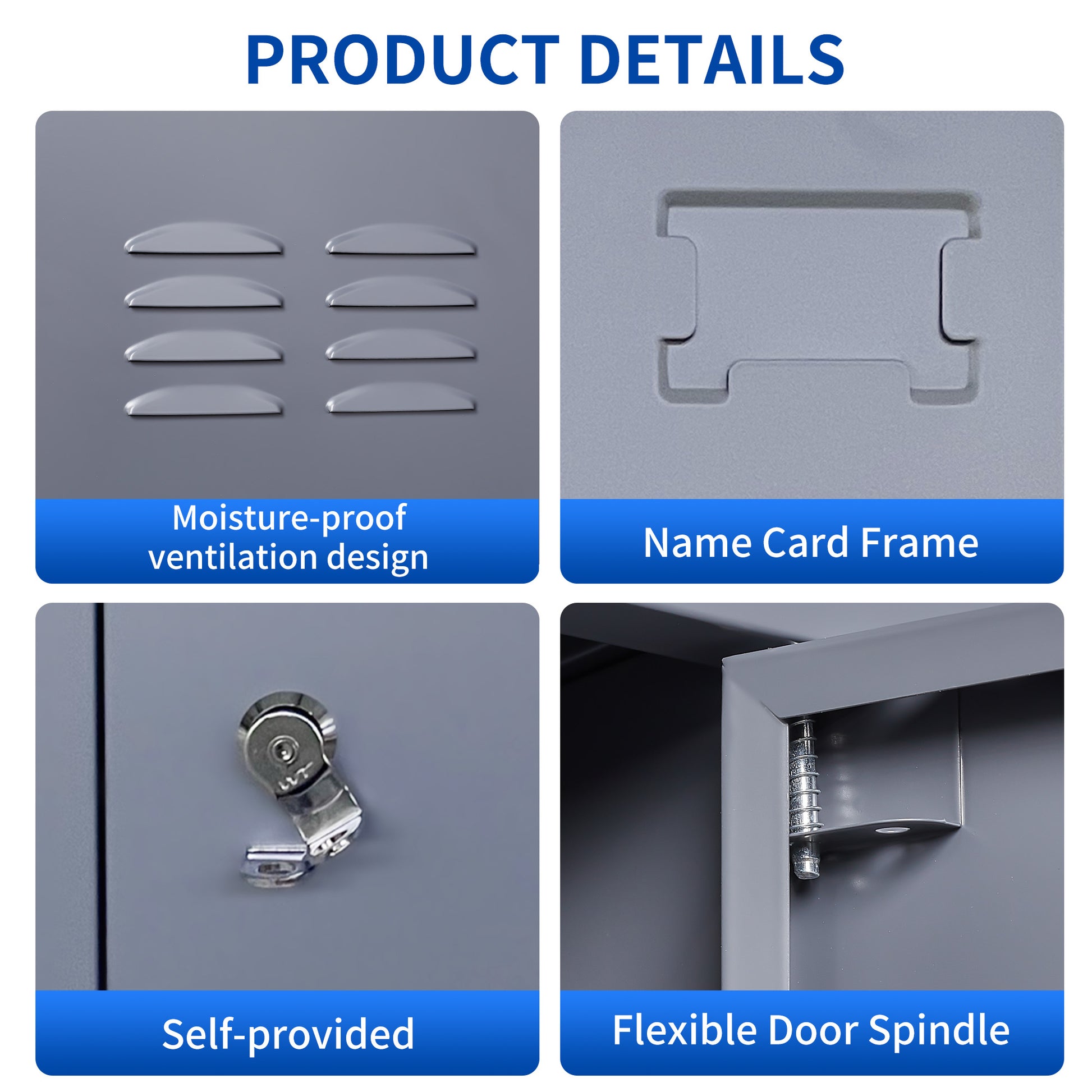 15 Door 72"H Metal Lockers With Lock For Employees,Storage Locker Cabinet For Home Gym Office School Garage,Easy Assembly,Gray 5 Or More Spaces Gray Primary Living Space Door Locks Modern Metal