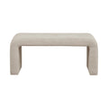 Boucle Waterfall Bench Beige Wood Fabric