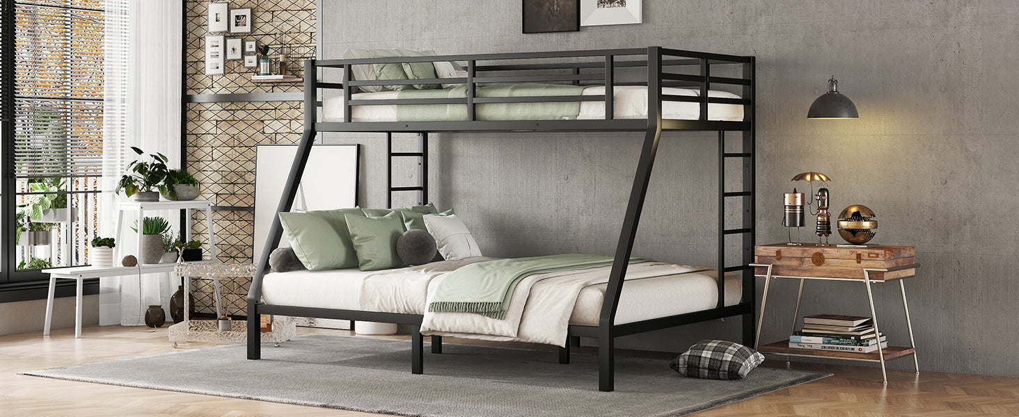 Metal Twin Xl Over Queen Bunk Bed For Teens And Adults,Space Saving Noise Reduced No Box Spring Needed Expect Arrive Date 2024 7 17 Twin Xl Black Metal
