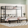 Twin Over Twin & Twin Bunk Beds For 3, Twin Xl Over Twin & Twin Bunk Bed Metal Triple Bunk Bed, Black Twin Xl Black Metal