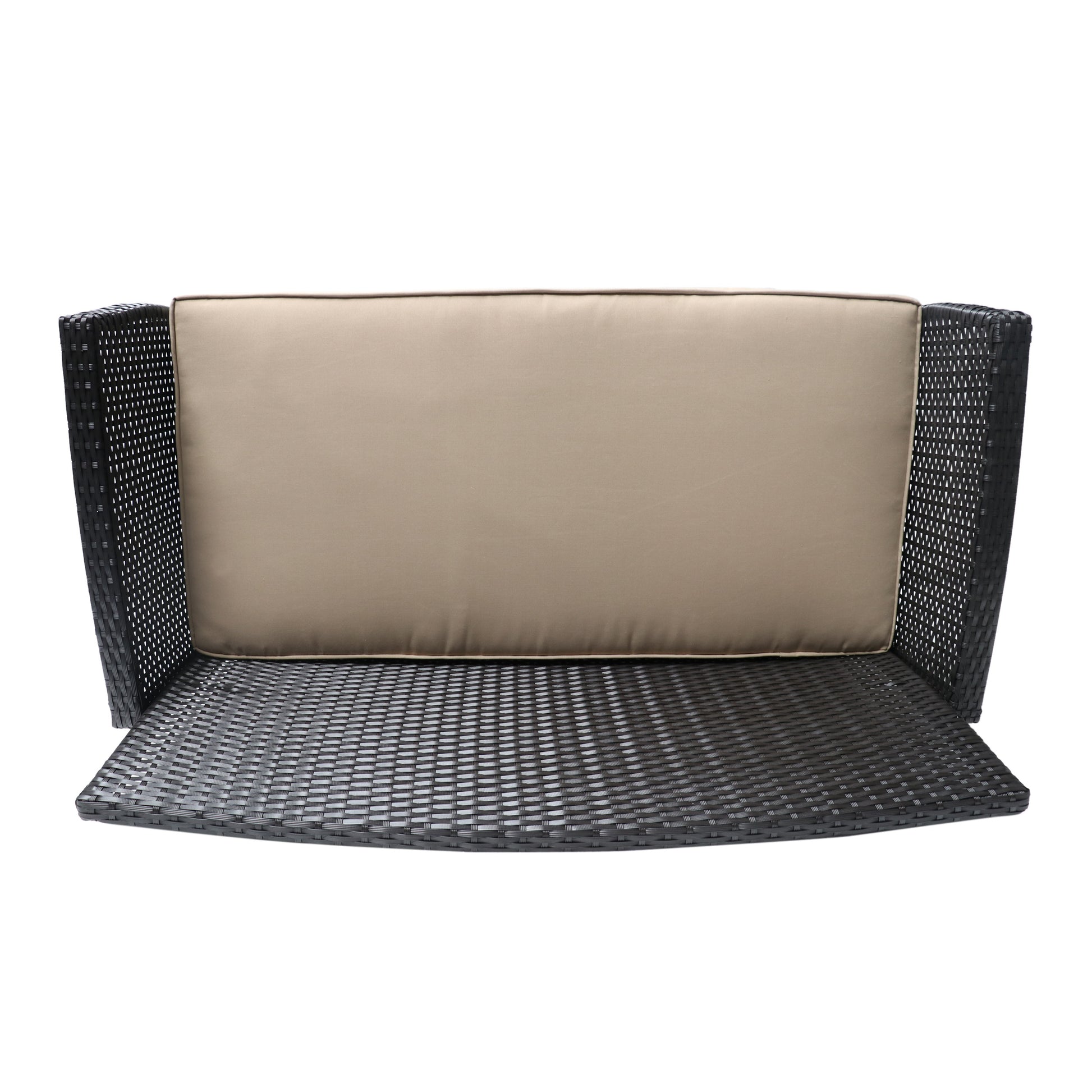 St Lucia Seat Brown Tan Pe Rattan Iron Waterproof Fabric