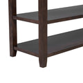 Retro Design Console Table With Two Open Shelves, Pine Solid Wood Frame And Legs For Living Room Espresso Espresso Solid Wood Mdf