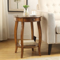 Walnut End Table With 1 Drawer Walnut Primary Living Space Transitional Drawers Round Wood