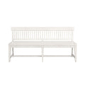 Haidel White Dining Bench White Solid Wood