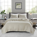 2 Piece Quilt Set Cream Twin Twin Xl Twin Cream Cotton