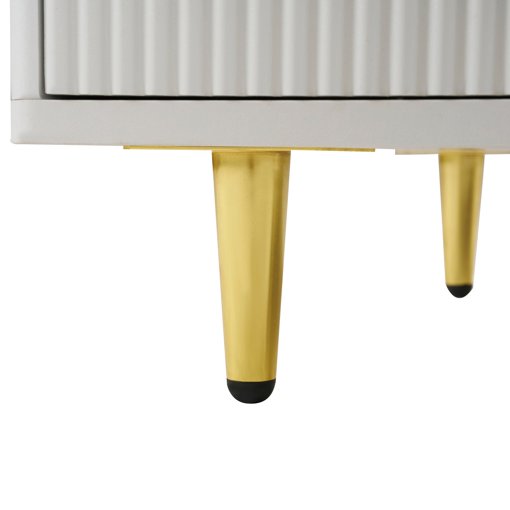 Modern White Coffee Table With 2 Glass Door Storage, 4 Drawers, Gold Metal Legs, And Multi Color Lighting In 47.2'' White Drawers Mdf