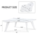Modern Minimalist White Imitation Marble Tabletop Coffee Table. Solid Wood Spray Painted Desk Legs, Cloud Shape To Give You A Experience, Computer Desk. Suitable For Dining And Living Rooms. White Mdf