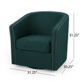 Swivel Chair Green Fabric