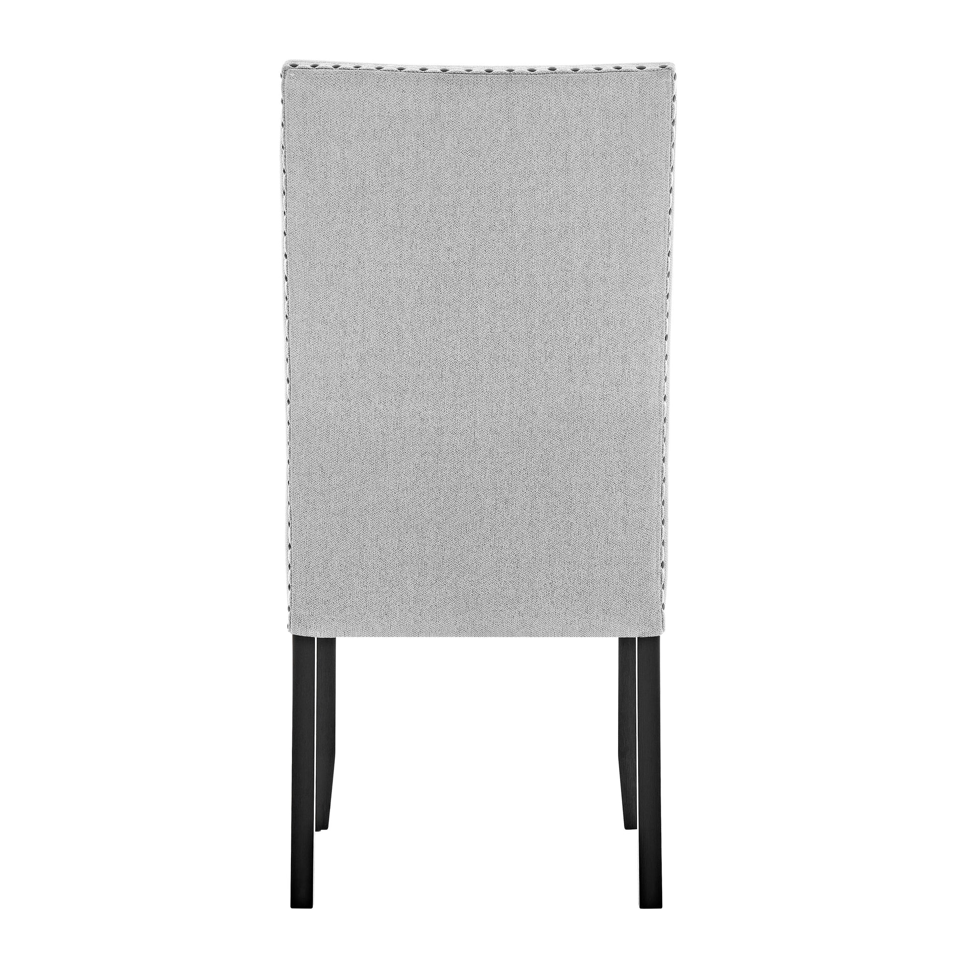 Modern Look 2Pc Light Gray Finish Side Chair Fabric Full Back Upholstered Seat Trim Accent Dining Room Wooden Furniture Gray Dining Room Contemporary,Modern Side Chair Set Of 2 Wood