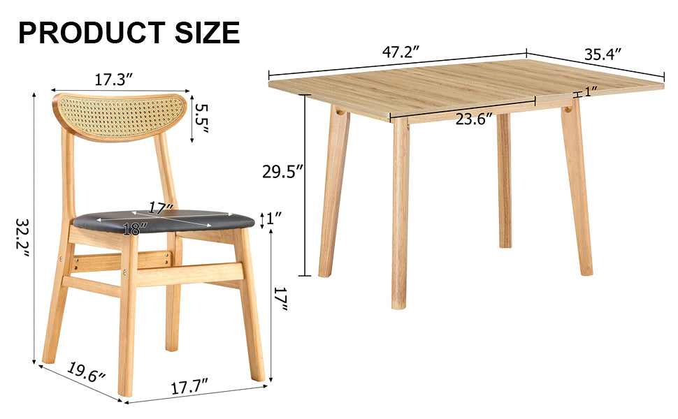 Wood Colored Mdf Desktop With Rubber Wooden Legs, Foldable Computer Desk, Foldable Office Desk, Solid Wood Dining Chair With Small Curved Back And Pu Cushion . Zd 1545 Dx 2361 Wood Seats 6 Wood