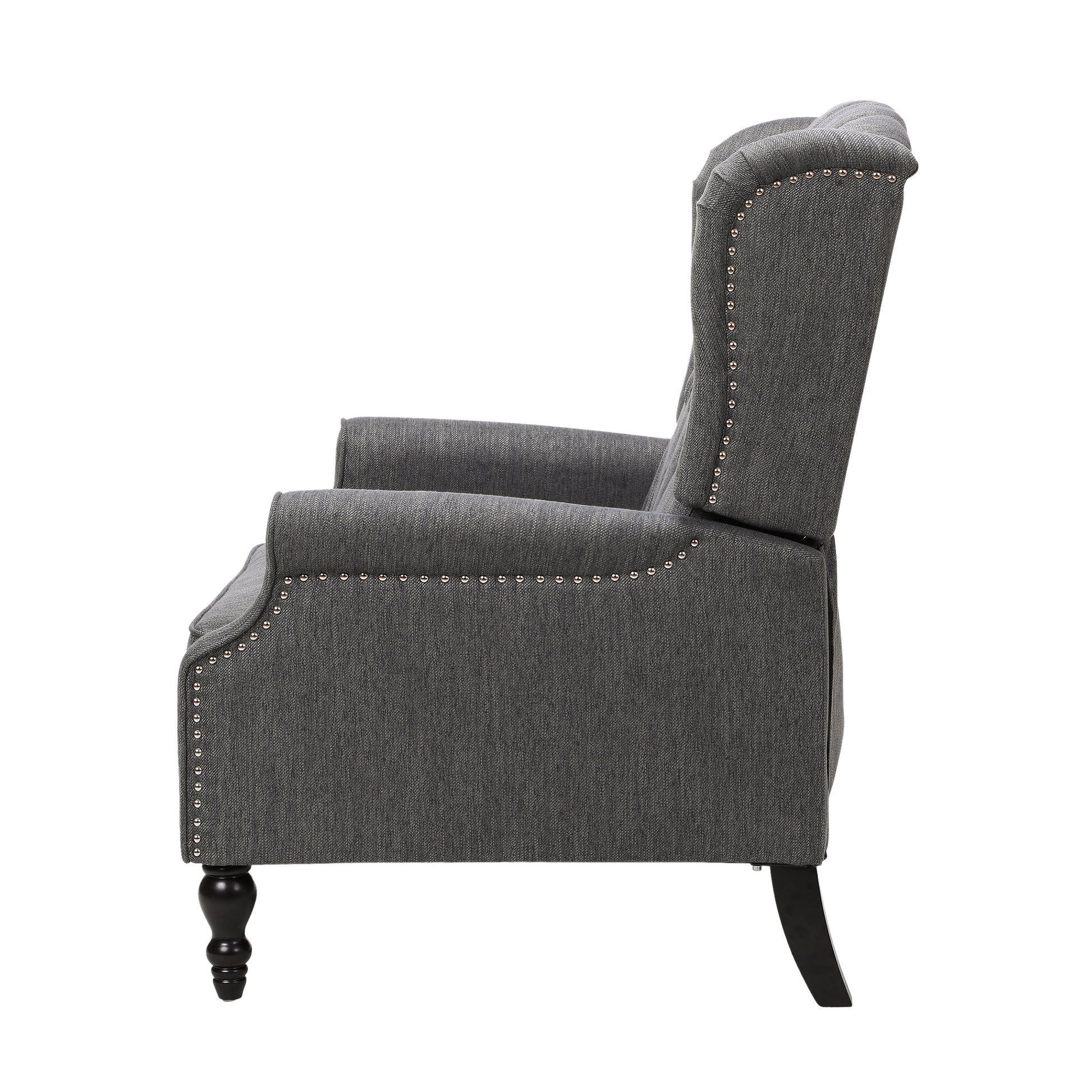 One And Half Seater Recliner Charcoal Fabric