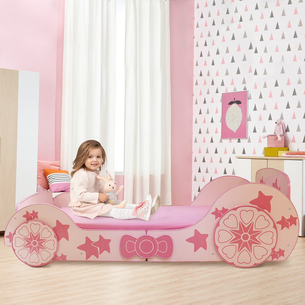 Little Star Cartoon Car Bed Twin Pink Mdf