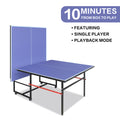 8Ft Mid Size Table Tennis Table, Foldable Ping Pong Table Blue Mdf