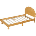 Kids Cookie Shaped Bed Frame For Boys & Girls,Twin Size Platform Bed, Walnut Box Spring Not Required Twin Walnut Wood Bedroom Contemporary,Cute,Modern Bed Frame Wood