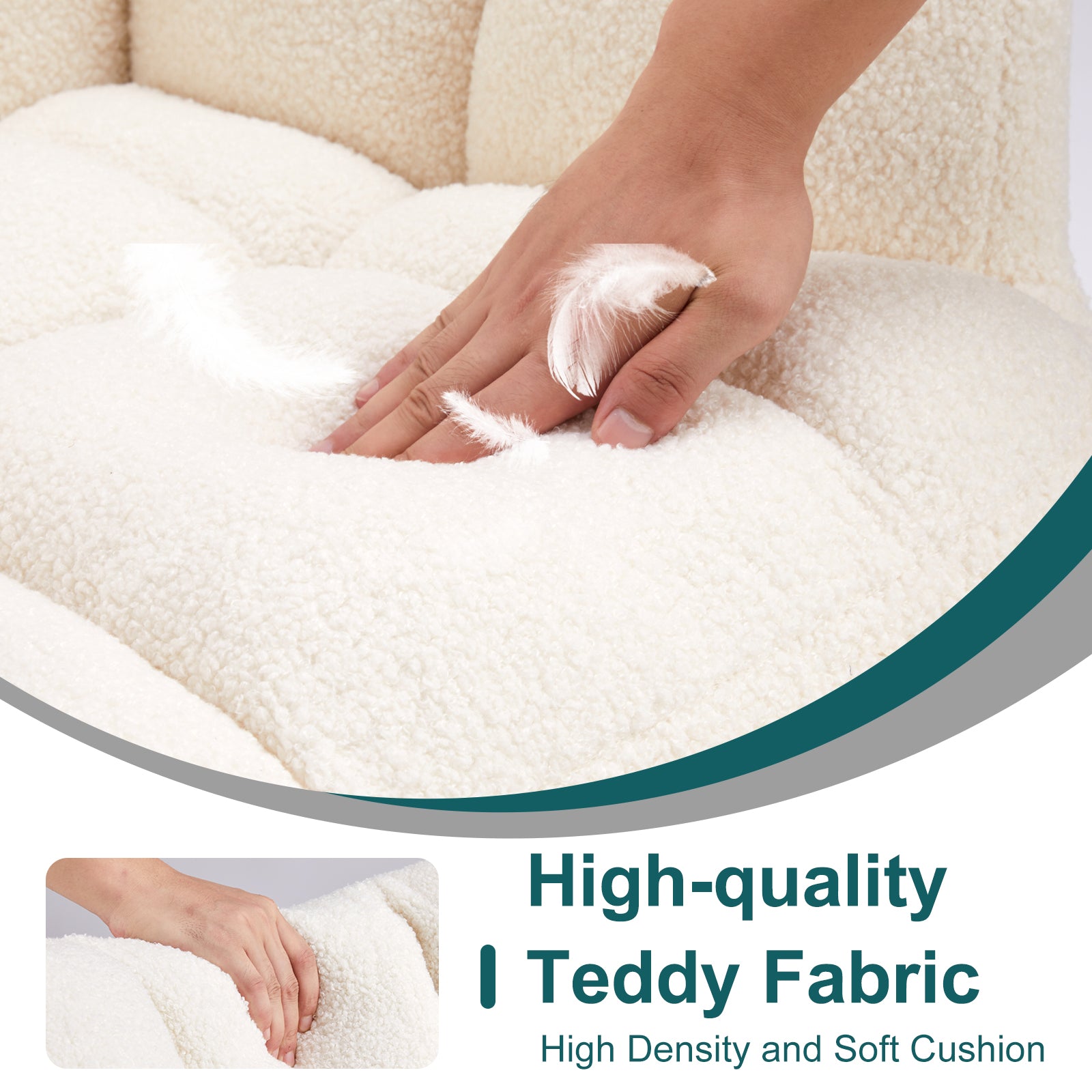 Rocking Chairs, 26" D X 37" W X 39" H, Beige Beige Metal & Wood