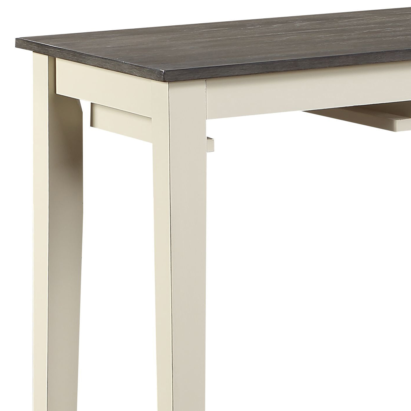 Grey Oak And Antique White 3 Piece Counter Height Set Grey White Kitchen Rubberwood Wood