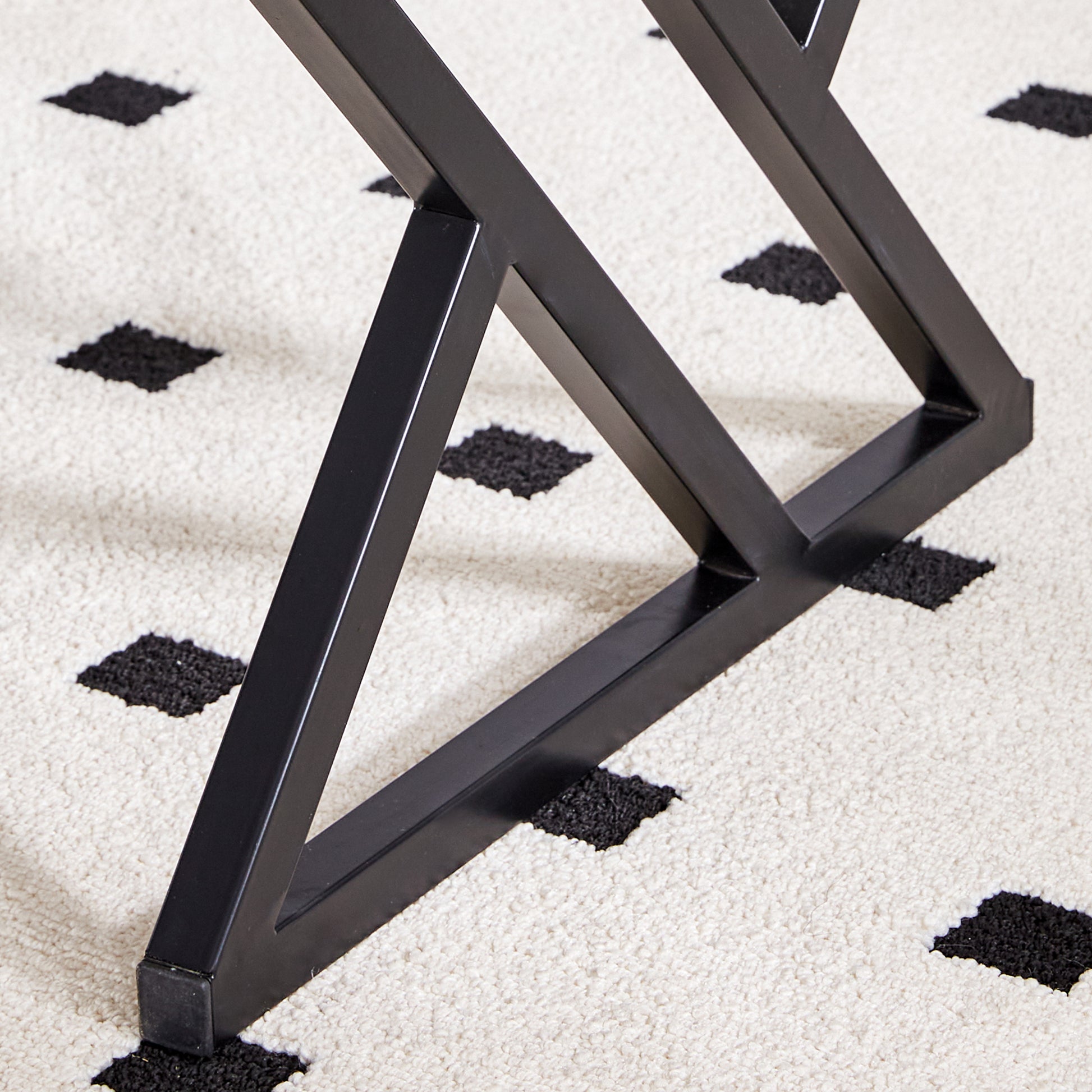 A Modern Minimalist Style Marble Patterned Coffee Table With Black Metal Legs. Computer Desk. Game Table. Tea Table. Ct Xx White Black Sintered Stone