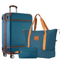 Hardshell Luggage Sets With Bags Lightweight Suitcase Double Spinner Wheels With Tsa Lock ,Single Vintage Luggage 24 In,Blue Blue Abs