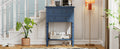 Narrow Console Table, Slim Sofa Table With Three Storage Drawers And Bottom Shelf Navy Navy Solid Wood Mdf