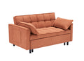 Folding Sofa Bed, Adjustable Back, Access Sofa, Recliner, Single Bed, Orange Orange Corduroy 2 Seat