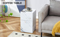 Compact Mdf Coffee Table: 11.81X11.81X19.69 Inches, Stylish Texture Design White Mdf