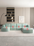 133.84*70.86 Modular Sectional Sofa Sleeper Couch, Sectional Sofa With Chaise And Ottoman, Convertible U Shaped Modular Sofa Set. Compressed Spon, Light Green Combo 2A B C D Light Green Primary Living Space Soft Minimalist,Modern Foam Spring 6 Seat