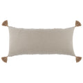 16 X 36 Lumbar Throw Pillow, Diamond Jute Cotton Cover, Tassels, Brown Brown White Polyester Blend