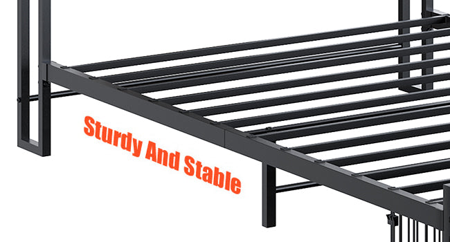 Twin Size Bed Frame Upholstered Platform Bed Frame With Storage Drawers, Usb Ports, Led Lights, Upholstered Wingback Headboard, Rustic Brown Box Spring Not Required Twin Antique Black Metal Brown