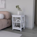 Side Table Rossville, Living Room, White White Particle Board Engineered Wood