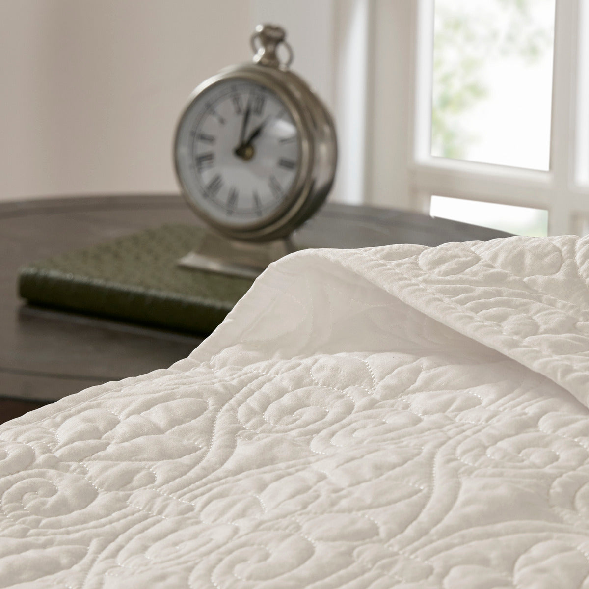 Reversible Bedspread Set Cream King Cream Cotton