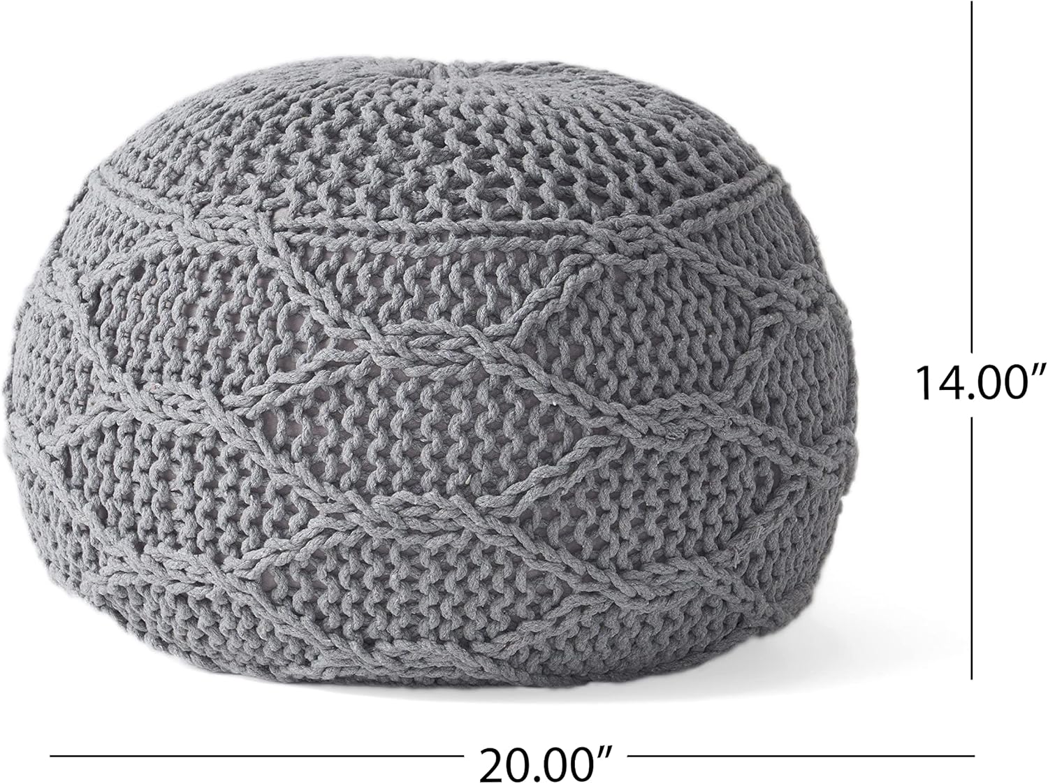 Malibu Pouf Grey Wool