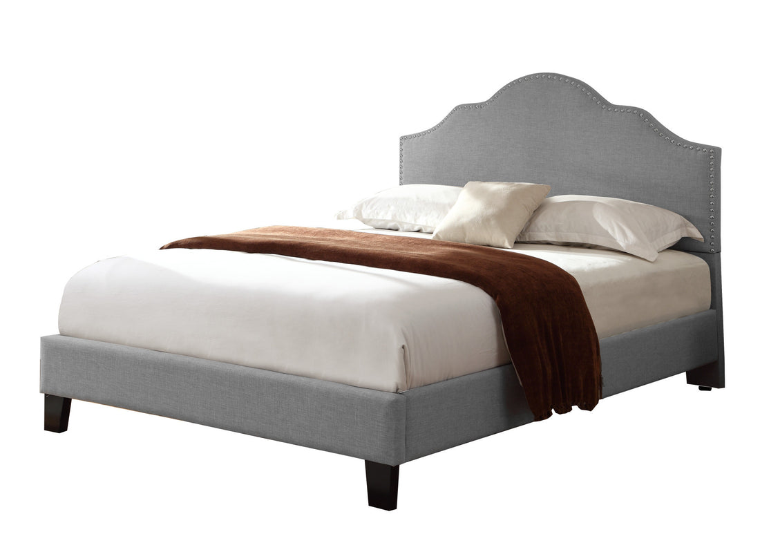 Kopa Gray Queen Upholstered Bed Queen Gray Foam Solid Wood