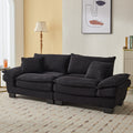 Corduroy Sofa Sleeper Couch Loveseat Sofa With Pillows Comfy Upholstered Deep Seat Sofa For Bedroom,Living Room,Apartment,Office,Dorm Black Corduroy Black Foam Upholstered 2 Seat