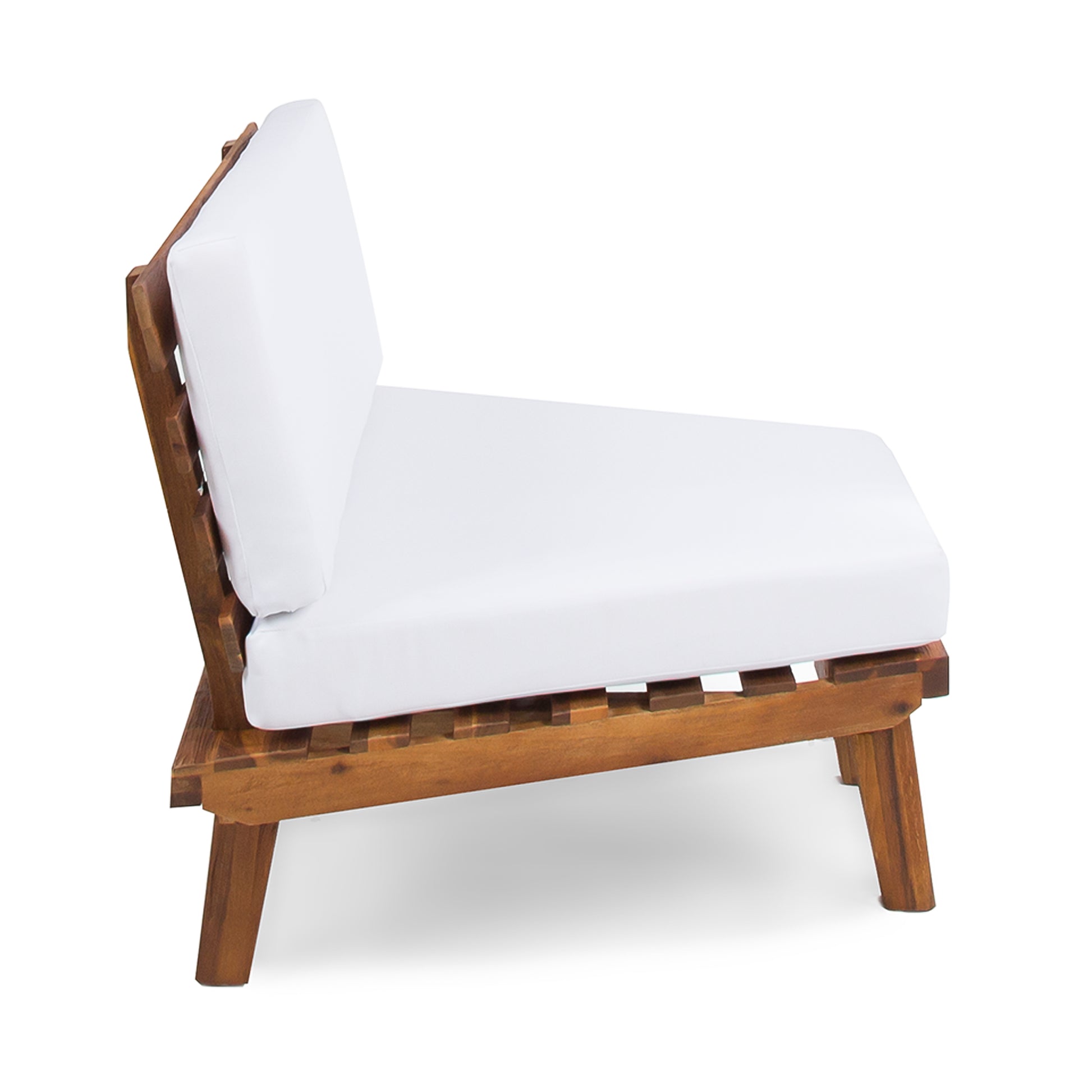 Hillcrest 2 Seater Sofa Right Side, White White Acacia Wood