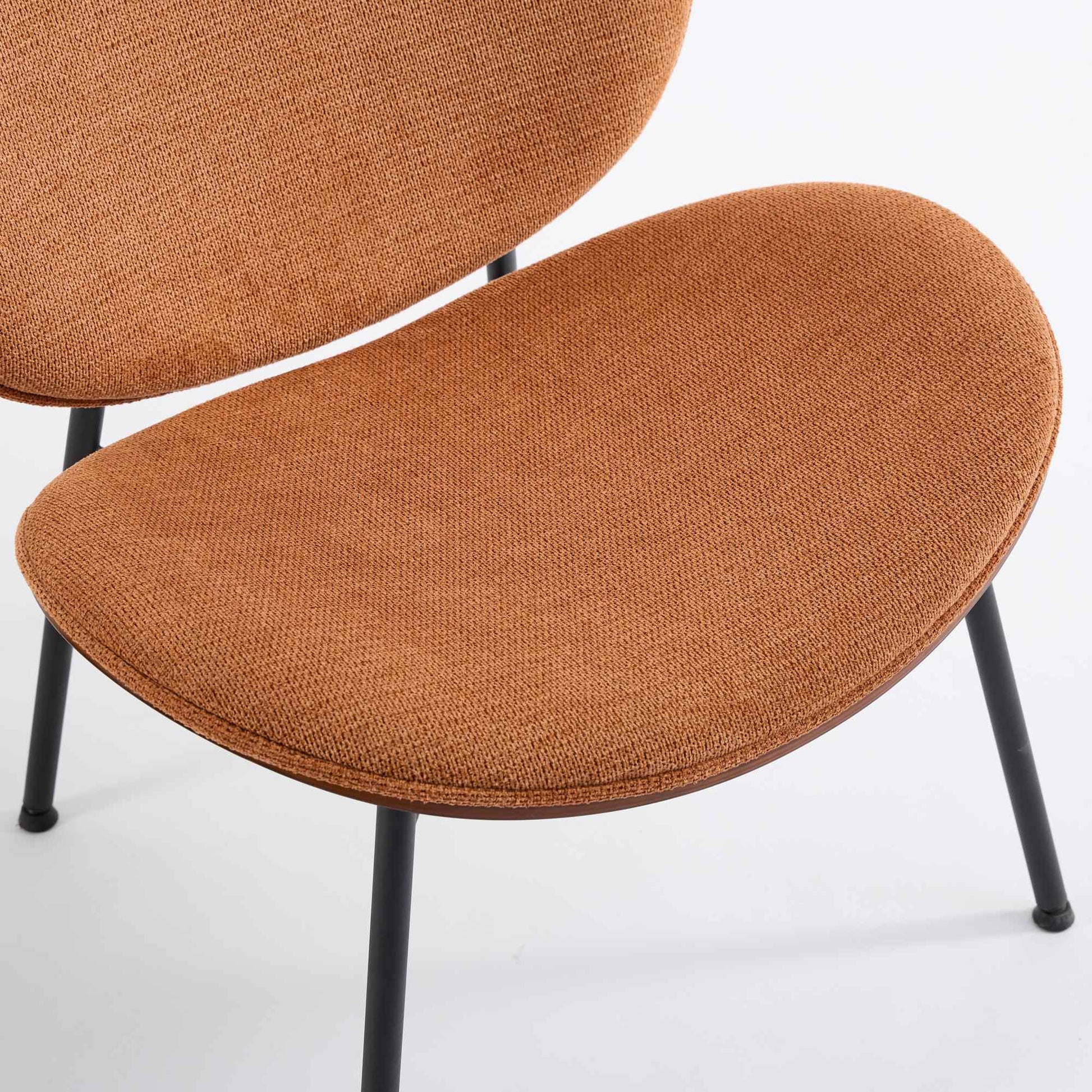 Mid Century Modern Shell Chair Single Side Chair Tripod,Orange Fabric Lounge Chair In Walnut Finish Comfortable Backrest,Orange Color,Sw1871Og Orange Primary Living Space American Design Foam Fabric