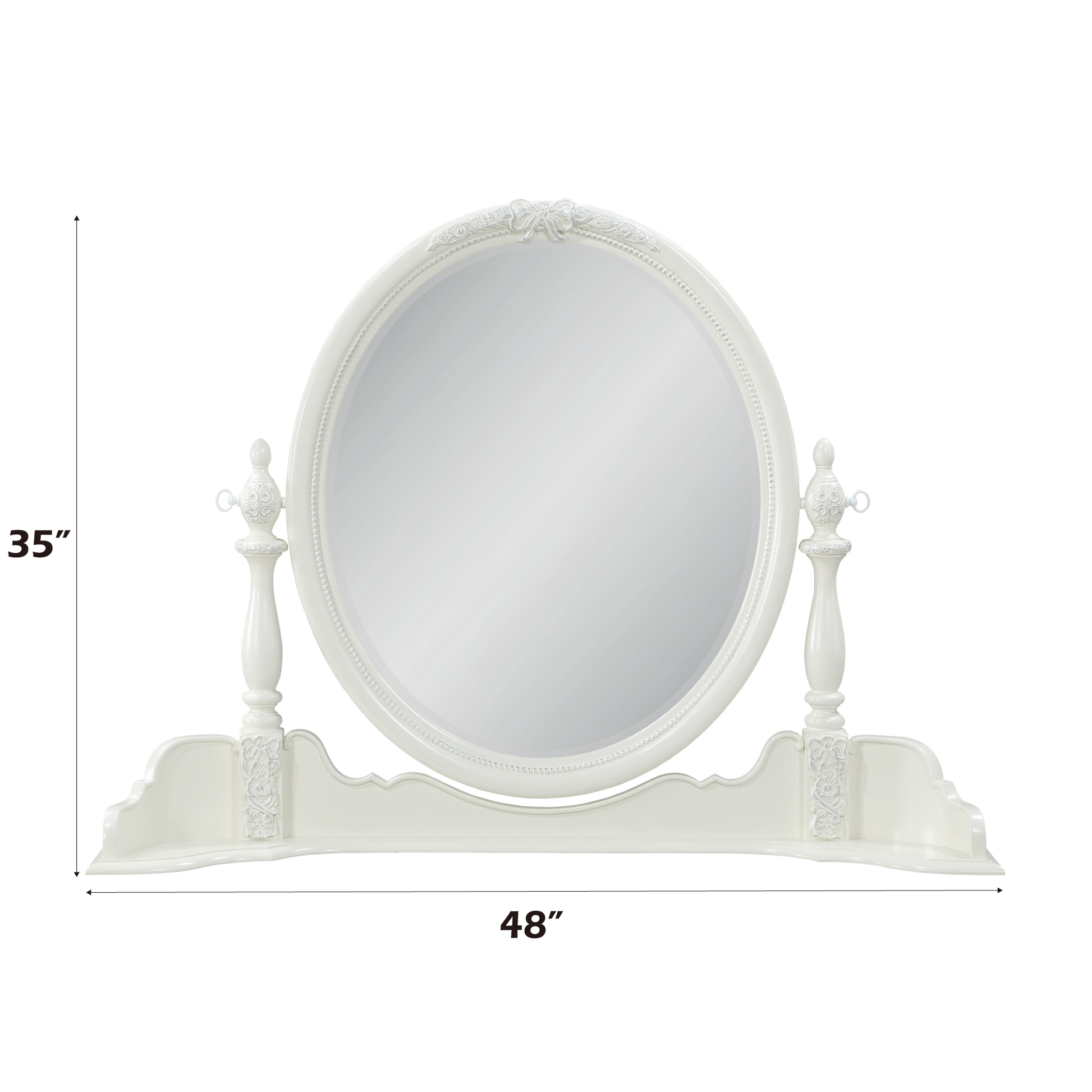 Dorothy Mirror, Ivory Finish Bd02268 Ivory Wood