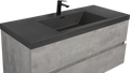 48'' Wall Hung Bathroom Vanity In Ash Gray With Black Top 24Vedi 48B 2 Grey Wall Mounted Plywood