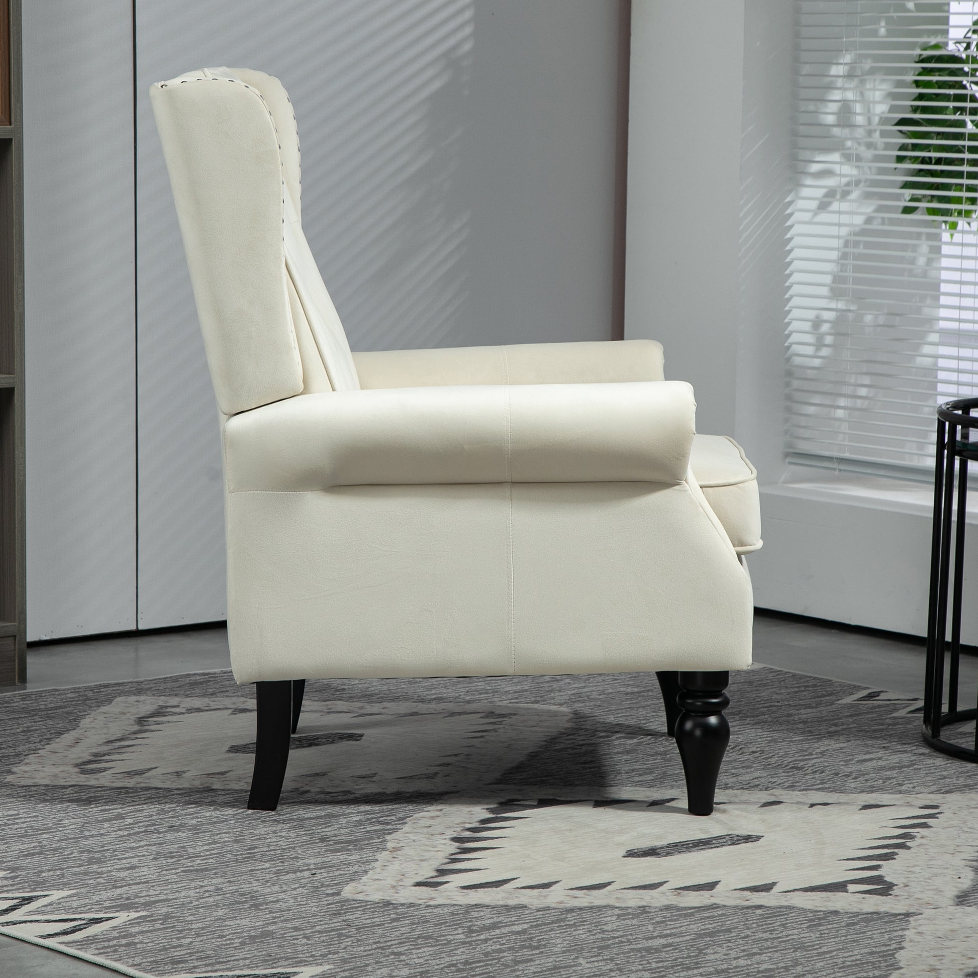 Coolmore Wood Frame Armchair, Modern Accent Chair Lounge Chair With Sturdy Wood Legs For Living Room Bedroom Beige Beige Primary Living Space Foam Velvet