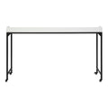 White Finish Multipurpose Over The Bed Desk With Adjustable Height, Metal Legs With Casters, Overbed Table 1Pc, Laptop Table For Bed, Breakfast Table Black White Rectangular Engineered Wood,Metal