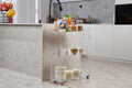 Acrylic Rolling Side Table 3 Tiers End Table With Lockable Wheels Small Clear Table For Living Room Clear Acrylic