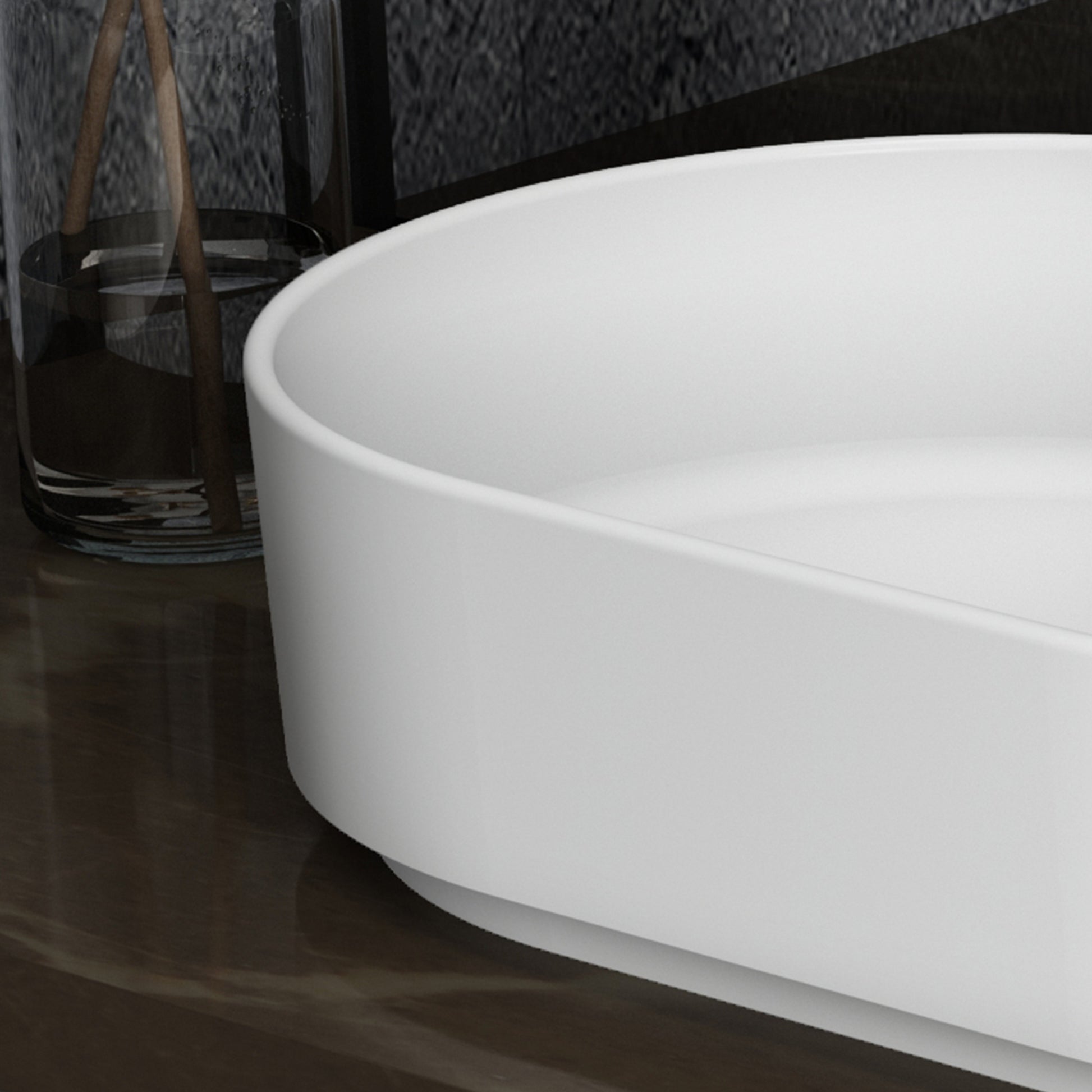 Solid Surface Basin Matte White Contemporary Solid Surface