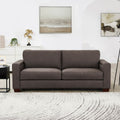 Marciano Performance Sueded Leather Sofa Chocolate Down Filling Genuine Leather 2 Seat