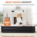 Inflatable Air Mattress With Built In Pump, Queen Size 18In Black Pvc Queen
