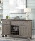 Rustic Two Tone Sever W Powerpack Gray Solid Wood Mdf