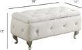 1Pc Glam 38 Inches Storage Ottoman Bench For Upholstered Tufted White Faux Leather Organizer Bedroom Living Room Entryway Hallway Tufted White Faux Leather Primary Living Space Solid White Traditional Foam Faux Leather