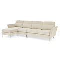 Modern Sofa 3 Seat Couch With Stainless Steel Trim And Metal Legs For Living Room,Package Compression Sofa Technology,Beige Beige Foam 3 Seat
